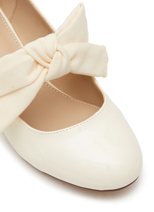 Detail View - Click To Enlarge - SAM EDELMAN - ‘TEDDY’ TODDLERS KIDS BOW APPLIQUÉ LEATHER HEELS