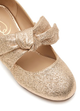 Detail View - Click To Enlarge - SAM EDELMAN - ‘TEDDY’ TODDLERS KIDS BOW APPLIQUÉ GLITTER HEELS