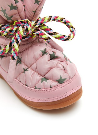 Detail View - Click To Enlarge - KHRISJOY - Star Print Lace Up Puffer Kids Boots