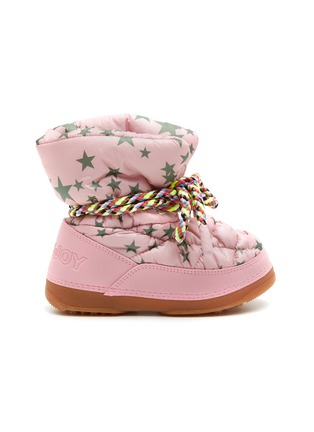 Main View - Click To Enlarge - KHRISJOY - Star Print Lace Up Puffer Kids Boots