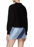 Back View - Click To Enlarge - ALICE & OLIVIA - SHOULDER CUTOUT DETAIL CREWNECK LONG SLEEVE TOP