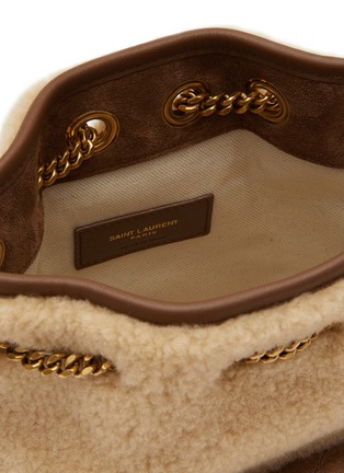 Detail View - Click To Enlarge - SAINT LAURENT - SHEARLING SUEDE NANO BUCKET BAG