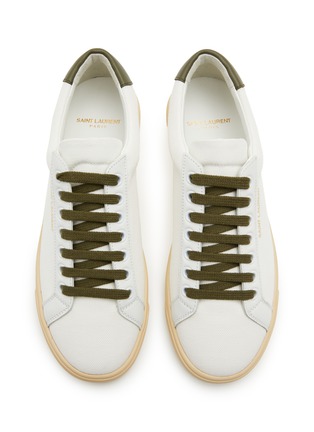 Detail View - Click To Enlarge - SAINT LAURENT - ‘ANDY’ LOW TOP LACE UP LEATHER SNEAKERS