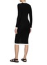 Back View - Click To Enlarge - ALICE + OLIVIA - ‘ALCINA’ BUTTON FRONT V-NECK KNIT DRESS