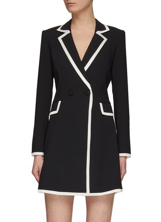 Main View - Click To Enlarge - ALICE + OLIVIA - ‘KYRIE’ CLASSIC PIPING TUXEDO ROMPER