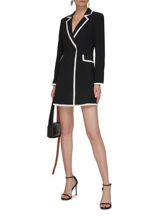 Figure View - Click To Enlarge - ALICE + OLIVIA - ‘KYRIE’ CLASSIC PIPING TUXEDO ROMPER