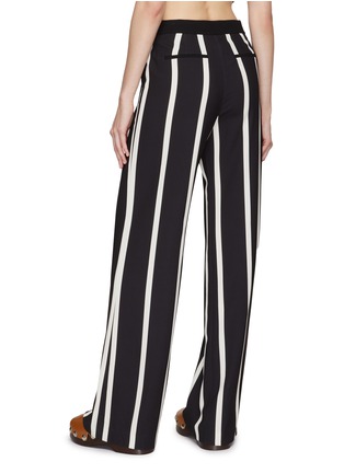Back View - Click To Enlarge - ALICE + OLIVIA - ‘NUBIA’ HIGH RISE WIDE LEG STRIPE MOTIF PANTS