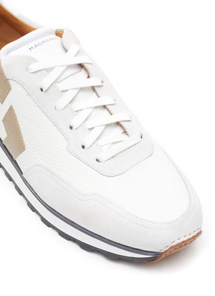 Detail View - Click To Enlarge - MAGNANNI - ‘Aero’ Suede Grained Leather Lace-Up Sneakers