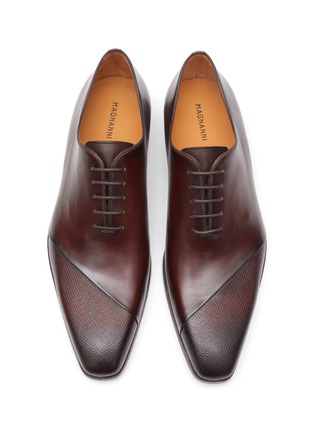 Detail View - Click To Enlarge - MAGNANNI - Textured Plain Toe Cap Leather Oxford Shoes