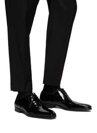 Figure View - Click To Enlarge - MAGNANNI - Plain Toe Patent Leather Derby Shoes