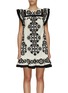 Main View - Click To Enlarge - SEA NEW YORK - ‘Manuela’ Floral Embroidery Flutter Sleeve Tunic Mini Dress