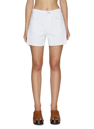 Main View - Click To Enlarge - RAG & BONE - ‘Rosa’ Raw Hem White Denim Midi Shorts