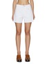 Main View - Click To Enlarge - RAG & BONE - ‘Rosa’ Raw Hem White Denim Midi Shorts