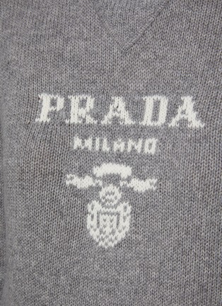  - PRADA - Logo Intarsia Cashmere-Virgin Wool Blend Turtleneck Jumper