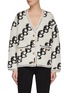 Main View - Click To Enlarge - CRUSH COLLECTION - V-NECK WOOL CASHMERE BLEND BOUCLÉ JACKET