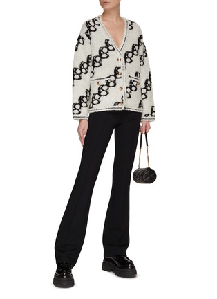 Figure View - Click To Enlarge - CRUSH COLLECTION - V-NECK WOOL CASHMERE BLEND BOUCLÉ JACKET