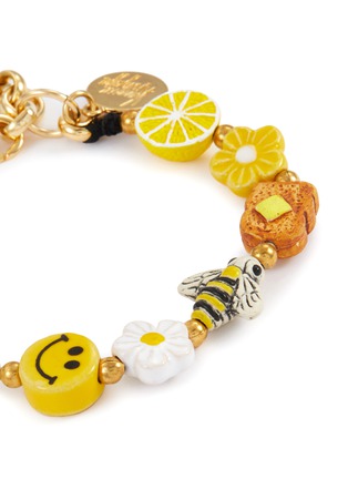 Detail View - Click To Enlarge - VENESSA ARIZAGA - ‘BUTTERFLY GARDEN’ CERAMIC CHARMS GOLD-PLATED METAL BRACELET