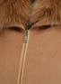 YVES SALOMON - Detachable Fox Fur Collar Cashmere Blend Zip Up Jacket