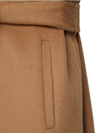  - YVES SALOMON - Detachable Fox Fur Collar Belted Cashmere Blend Coat