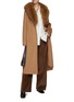 Figure View - Click To Enlarge - YVES SALOMON - Detachable Fox Fur Collar Belted Cashmere Blend Coat