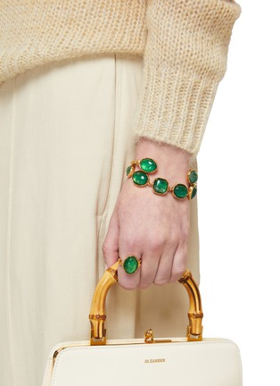 Figure View - Click To Enlarge - GOOSSENS - ‘TALISMAN’ 24K GOLD PLATED CABOCHON CUFF BRACELET