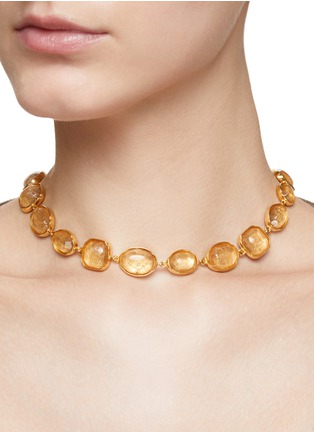 Figure View - Click To Enlarge - GOOSSENS - ‘CABOCHONS’ 24K GOLD PLATED CRYSTAL SINGLE ROW NECKLACE