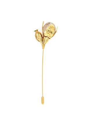 Main View - Click To Enlarge - GOOSSENS - ‘TALISMAN’ 24K GOLD PLATED BUD BROOCH