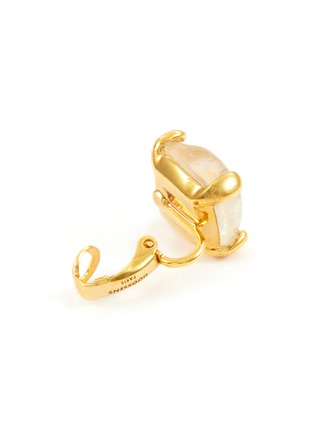 Detail View - Click To Enlarge - GOOSSENS - ‘STONES’ 24K GOLD PLATED CRYSTAL CLIP EARRINGS