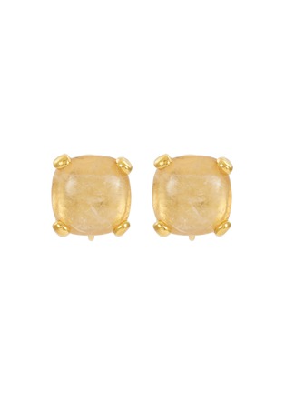 Main View - Click To Enlarge - GOOSSENS - ‘STONES’ 24K GOLD PLATED CRYSTAL CLIP EARRINGS