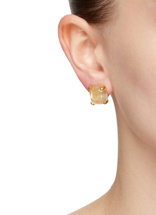 Figure View - Click To Enlarge - GOOSSENS - ‘STONES’ 24K GOLD PLATED CRYSTAL CLIP EARRINGS