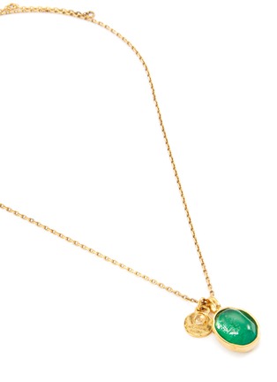 Detail View - Click To Enlarge - GOOSSENS - ‘TALISMAN’ 24K GOLD PLATED BRASS CABOCHON PENDANT NECKLACE