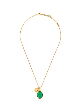 Main View - Click To Enlarge - GOOSSENS - ‘TALISMAN’ 24K GOLD PLATED BRASS CABOCHON PENDANT NECKLACE