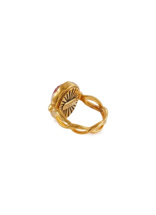 Detail View - Click To Enlarge - GOOSSENS - ‘CABOCHONS’ 24K GOLD PLATED CRYSTAL RING