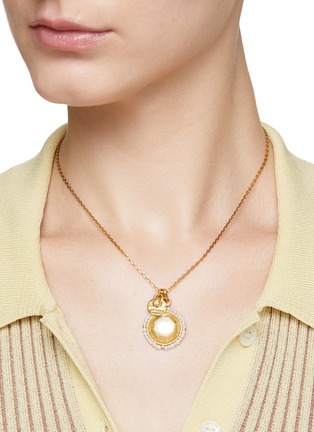 Figure View - Click To Enlarge - GOOSSENS - ‘TALISMAN’ CRYSTAL PEARL CHARM PENDANT NECKLACE