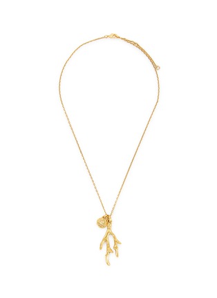 Main View - Click To Enlarge - GOOSSENS - ‘TALISMAN’ 24K GOLD PLATED CORAL PENDANT NECKLACE