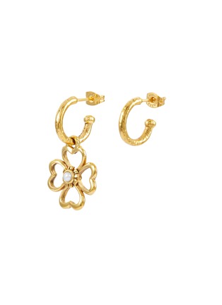 Main View - Click To Enlarge - GOOSSENS - ‘TALISMAN’ 24K GOLD PLATED BRASS CLOVER MOTIF EARRINGS