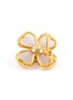 GOOSSENS - ‘TREFLE’ 24K GOLD PLATED BRASS PINK QUARTZ CLIP EARRINGS