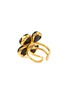 GOOSSENS - ‘TREFLE’ 24K GOLD PLATED BRASS AGATE RING