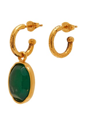 Main View - Click To Enlarge - GOOSSENS - ‘TALISMAN’ 24K GOLD PLATED CABOCHON DETACHABLE CHARM DROP EARRINGS