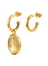 Main View - Click To Enlarge - GOOSSENS - ‘TALISMAN’ 24K GOLD PLATED BRASS CABOCHON DETACHABLE CHARM DROP EARRINGS