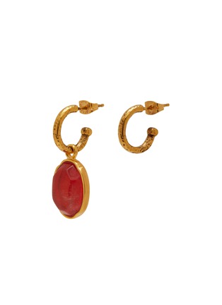 Main View - Click To Enlarge - GOOSSENS - ‘TALISMAN’ 24K GOLD PLATED CABOCHON DETACHABLE CHARM DROP EARRINGS