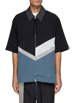 Main View - Click To Enlarge - ADIDAS - x Song For The Mute Chevron Pattern Nylon Short Sleeve Shirt