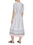 Back View - Click To Enlarge - LEM LEM - ‘Doti’ Raw Hem Ruched Waist Striped V-Neck Dress