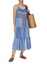 Figure View - Click To Enlarge - LEM LEM - ‘Neela’ Thin Strap Striped Cascade Dress