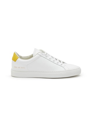 Main View - Click To Enlarge - COMMON PROJECTS - ‘RETRO’ LOW TOP LACE UP FLAT LEATHER SNEAKERS