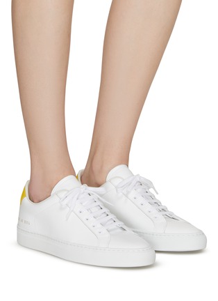 Figure View - Click To Enlarge - COMMON PROJECTS - ‘RETRO’ LOW TOP LACE UP FLAT LEATHER SNEAKERS