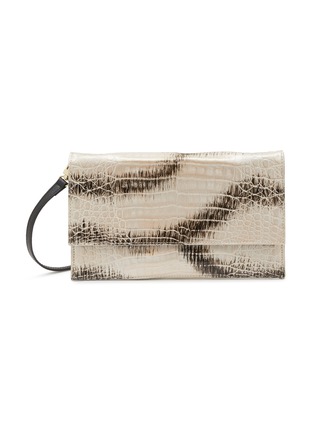 Main View - Click To Enlarge - MARIA OLIVER - ‘Sofia’ Caiman Leather Flapped Clutch