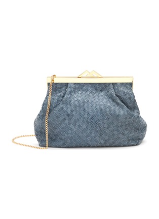 Main View - Click To Enlarge - MARIA OLIVER - ‘Natalia’ Chain Strap Woven Leather Clutch