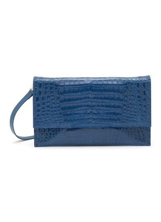 Main View - Click To Enlarge - MARIA OLIVER - ‘Sofia’ Caiman Leather Flapped Clutch