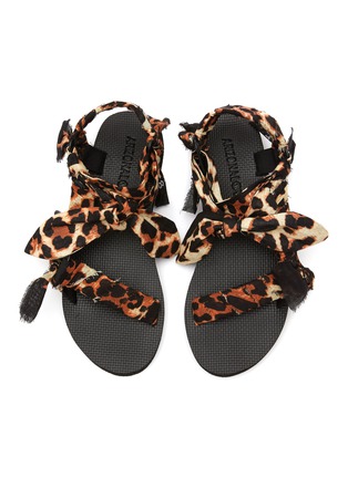 Detail View - Click To Enlarge - ARIZONA LOVE - ‘TREKKY CHOUX’ ANKLE TIE ANIMAL PRINT SANDALS